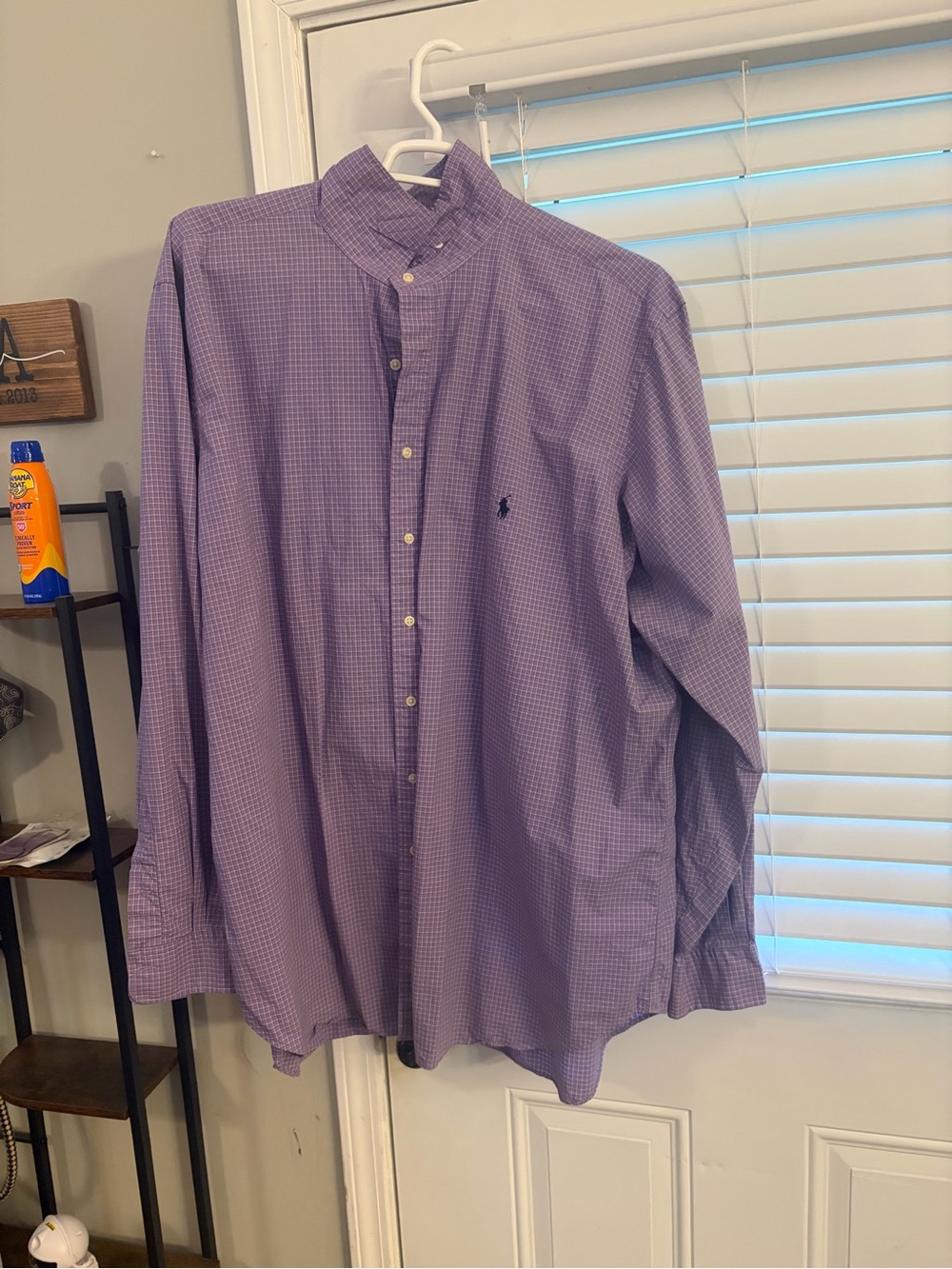 Ralph Lauren Lavender Gingham Button-Down Dress Shirt - Men's